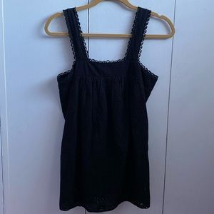 Black eyelet tank top